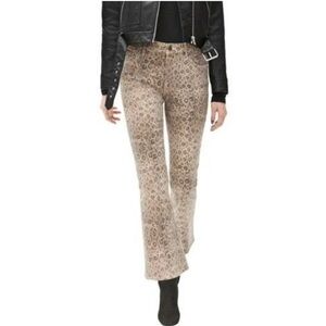 FRAME Le Crop Mini Boot Snake Print Jeans in Vanilla Multi Size 27 Animal Beige